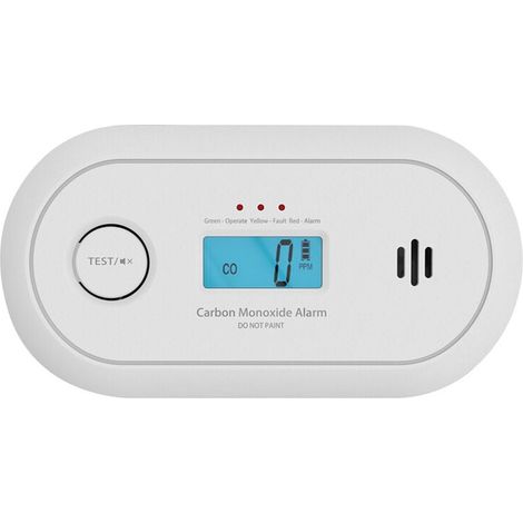 Détecteur de Monoxyde de Carbone en 50291 certifié, Détecteur de CO avec Affichage Numérique, Batterie Remplaçable, Capteur 10 Ans
