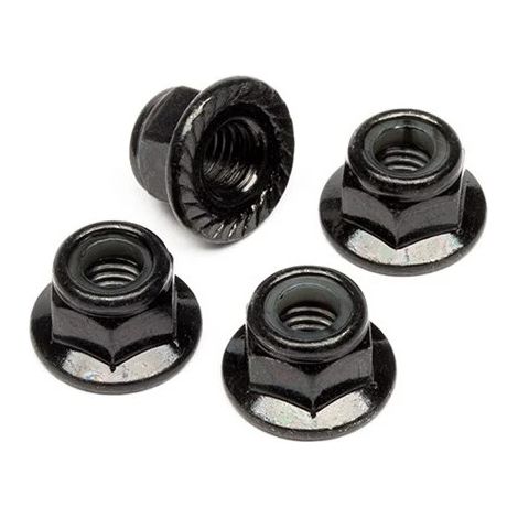 FLANGED LOCK NUT M5 (BLACK/4pcs)