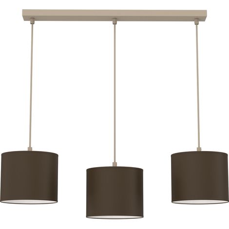 Suspension moderne Arden 3 lumières beige et brun acier E27 15 W (1/2)