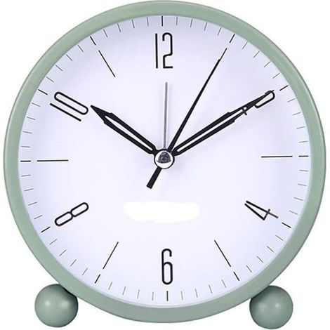 Réveil analogique, Horloge de Table alimentée par Batterie Multicolore, lumière Chaude Nocturne dimmable avec pointeur Ultra-Silencieux pour la Maison et la Chambre (Vert)-Fei Yu (1/5)