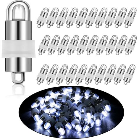 Lot de 30 mini lanternes lumineuses LED en carton, fonctionnant sur piles et étanches, pour décoration DIY de fête d'Halloween (lumière froide) (1/4)