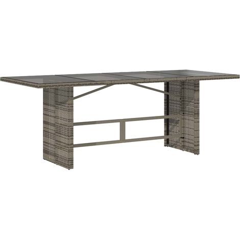 Maison Exclusive - Gartentisch mit Glasplatte Grau 190x80x74 cm P (1/5)