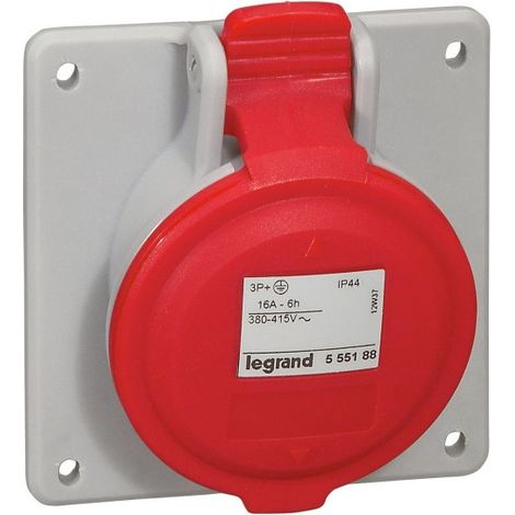 Legrand 555188 Sockel P17 Legrand – 3P+T – 380 bis 415 V – 16 A – Kunststoff – IP44 – IK09