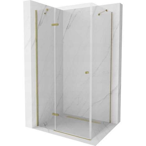 Mexen Roma cabine de douche battante 110 x 90 cm, transparent, dorée - 854-110-090-50-00 (1/5)