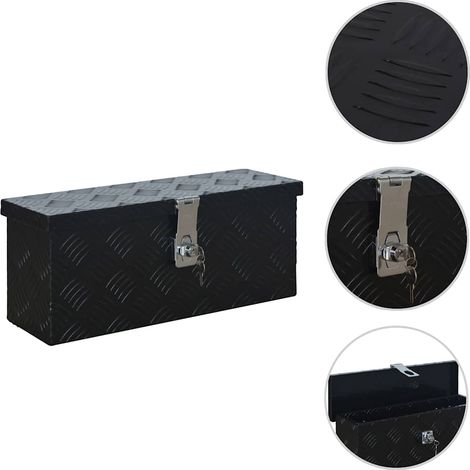 vidaXL Scatola in Alluminio 485x140x200 mm Nera (1/5)