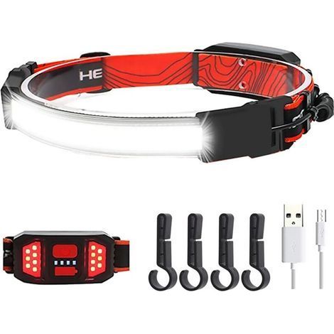 Rechargeable Headlamp, 230° Illumination, Wide Angle, 1000 Lumens, 3 Modes, Super Bright LED Headlamp (1/4)