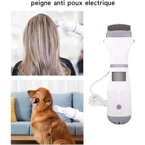 Peigne Anti Poux Electrique Aspirateur avec Trois Filtres - Enfant - Lumière Violette