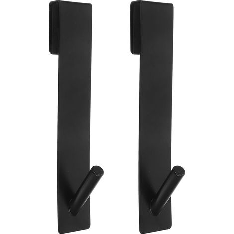 Gancho de Acero Inoxidable Negro para Puerta Vidrio, 2 Piezas (1/5)