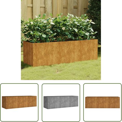 The Living Store Hochbeet 120x40x40 cm Cortenstahl - Cortenstahl Hochbeet - Gartendekoration - Pflegeleicht - Rostfreier Stahl - Balkonpflanzen (1/5)