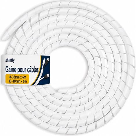2×6m Cache Câble Gaine Spirale Flexible, Management pour Câble Électrique 6mm (1/5)