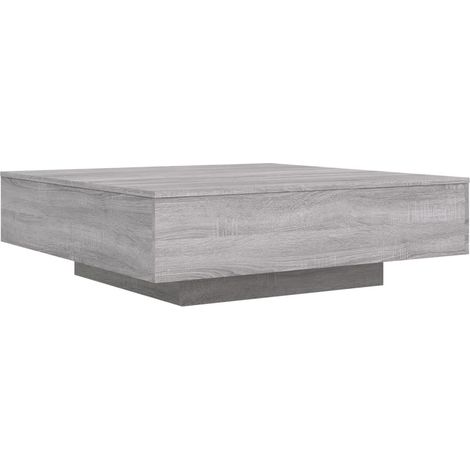 Table basse avec lumières LED sonoma gris 100x100x31 (1/5)