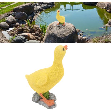 Figura de pato de resina, figura de animal realista, decoración para el hogar o la oficina, regalo, decoración amarilla para jardín, decoración de mesa (1/5)