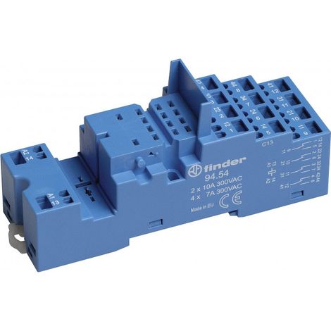 Support 10A 250V pour série 5532 5534,bleu étrier métal à ressort FINDER 9454SMA