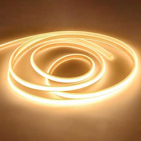 2 m COB-LED-Streifenleuchte ohne Transformator mit Schalter, warmweiß 3000K, IP67 wasserdicht, 2 Meter (warmweiß, 2 m) [Energieklasse E] (1/5)