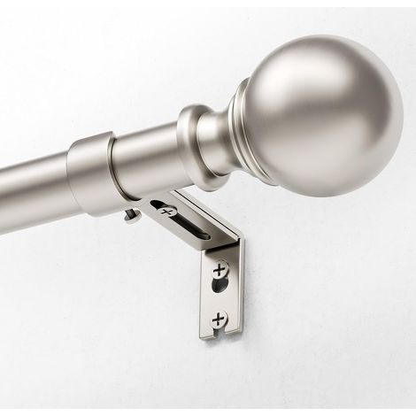 1 - Tringle à Rideaux - Support de Rideau - Extensible 80-218 cm - Installation Murale ou Plafond - Pour Salon et Chambre - Nickel Brossé