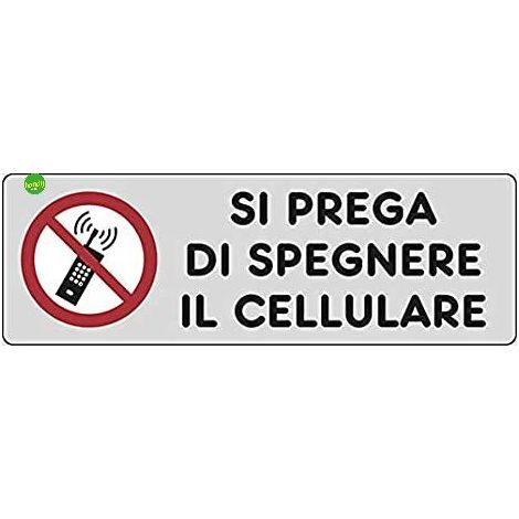 Targhetta adesiva 3M spegnere il cellulare 15 x 5 x 0,5 cm