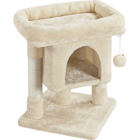 Yaheetech Arbre à Chat Design avec Niche et Plate-Forme Arbre-griffoir Tour pour Chat Hauteur 59cm Beige (1/5)