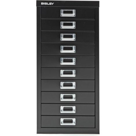 Bisley 10 Drawer Metal Filing Cabinet - Black