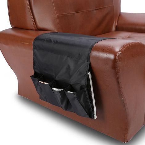 Multifunktionales Sofa/Sessel mit Stauraum, Seitentasche für Fernbedienung, Kissenablage, schwarz, für das Wohnzimmer (1/4)