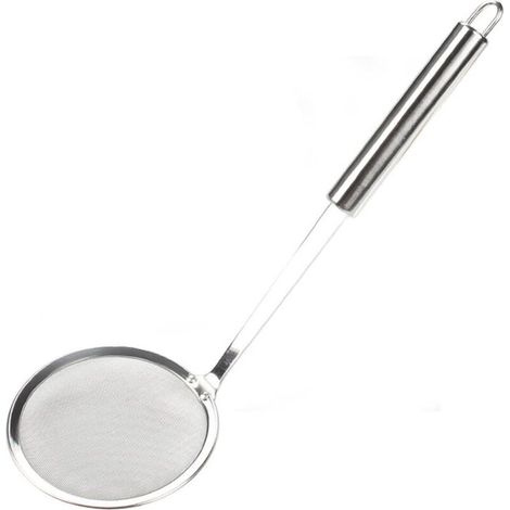 Edelstahlsieb mit ergonomischem Griff – 23 cm, feines Sieb für Nudeln und Gemüse