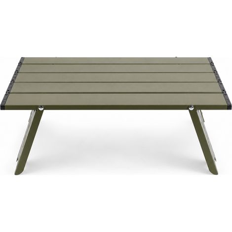 Table pliante de camping ultra légère en aluminium vert armée (1/5)