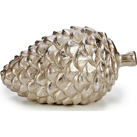 Dekorative Ananas-Figur 9 x 10 x 16 cm aus Keramik silber vergoldet