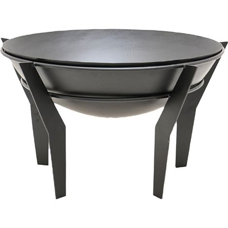 Outdoor Kendal Firebowl on Stand - Metal - L77 x W77 x H45.5 cm - Black