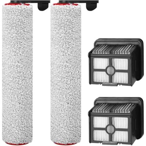Kit d'accessoires pour aspirateur robot Dreame H4 Pro, 4 accessoires de rechange pour Dreame H12 Pro Contient 2 brosses principales et 2 filtres HEPA