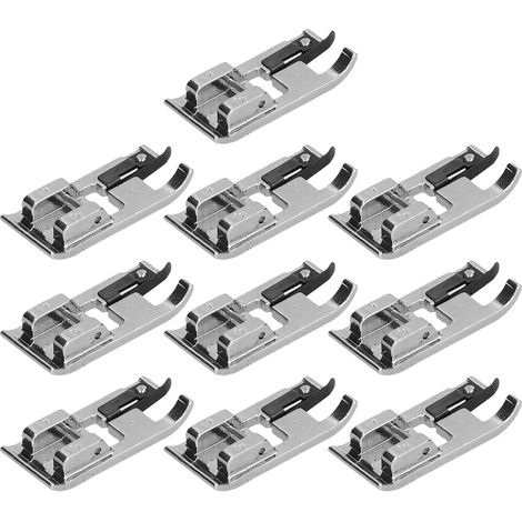 Lot de 10 pieds de biche surjeteuse portables, résistants à l'abrasion, durables en acier inoxydable, pieds presseurs multifonctions (1/5)