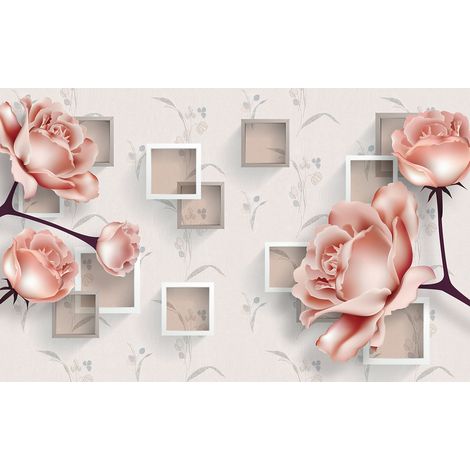 Papier peint panoramique - Fleurs 3D - 130 cm x 81 cm (1/2)