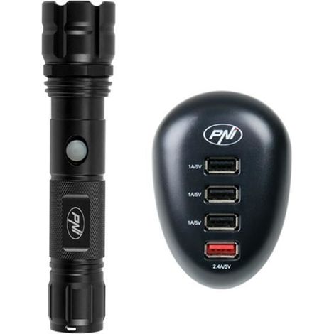 PNI PNI-HC41F10 Kit de lanternes Adventure F10 et Chargeur USB HC41 PN41 (1/4)
