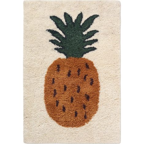 [GEBRAUCHT] B-Ware Ferm Living Fruiticana Teppich Ananas Flauschig Hochflor Kinderzimmer 120x180cm