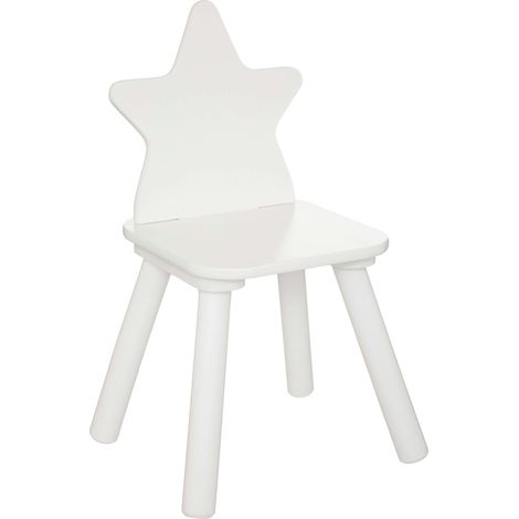 Silla Infantil Douceur respaldo con forma de Estrella Mueble Infantil Melamina y Madera Color Blanco