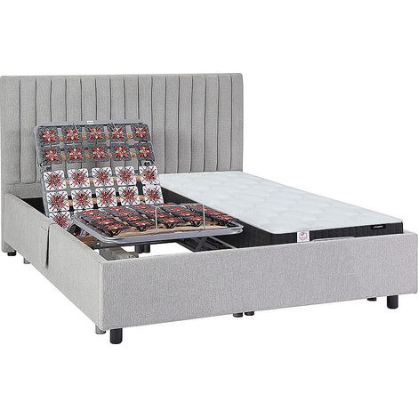 Letto relax elettrico solo sosp. + Materasso molle insac. memory 2x70x190 Tessuto Grigio - ANTALISA di DREAMEA
