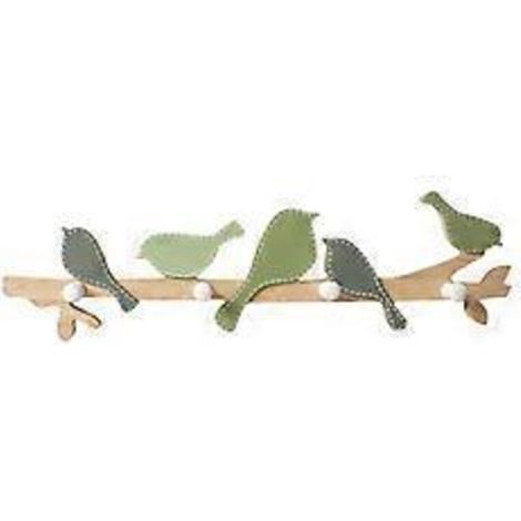 Porte-manteau mural en bois en forme d'oiseau, style rustique, pour porte décorative.