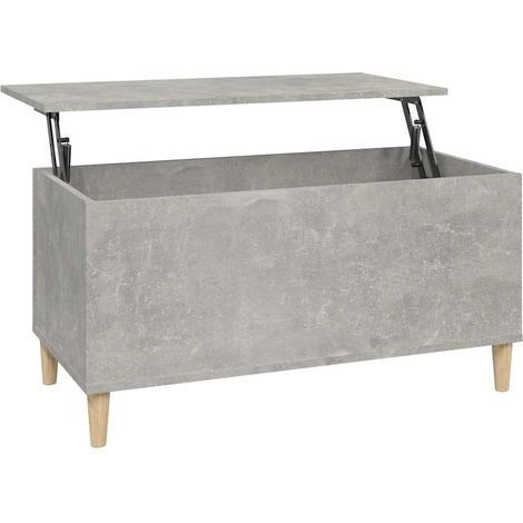 vidaXL Mesa de centro madera contrachapada gris hormigón 90x44,5x45 cm (1/2)