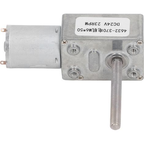24V Gleichstrom-Getriebemotor, stoßfestes Vierkant-Schneckengetriebe, M6x50mm Welle, 23 U/min, hohe Präzision für die Automatisierung. (1/5)