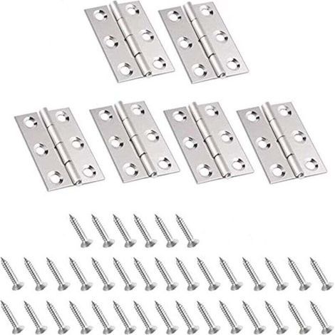 Charnières de porte invisibles en acier inoxydable, lot de 10, pour portes d'armoires, tiroirs, fenêtres, pianos, boîtes à bijoux, placards, quincaillerie pour meubles de maison (1/5)