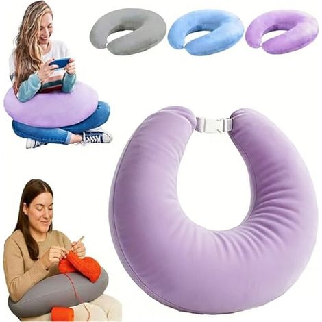 Oreiller ergonomique cervical mémoire forme velours cristal doux soutien nuque et bras confort lecture et jeux coussin (1/5)