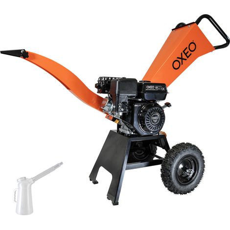Broyeur de végétaux thermique 7CV - branches diamètre 6,5cm - Moteur 212 cm3 4 temps - Roues gonflées 30cm - Facile à déplacer