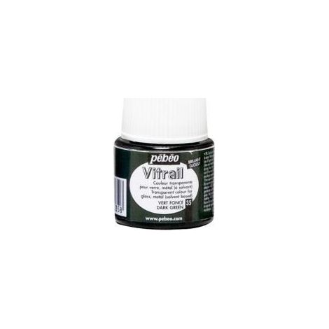 Peinture Vitrail - Pébéo - Vert foncé - 45ml - Brillant - Pour adultes (1/5)