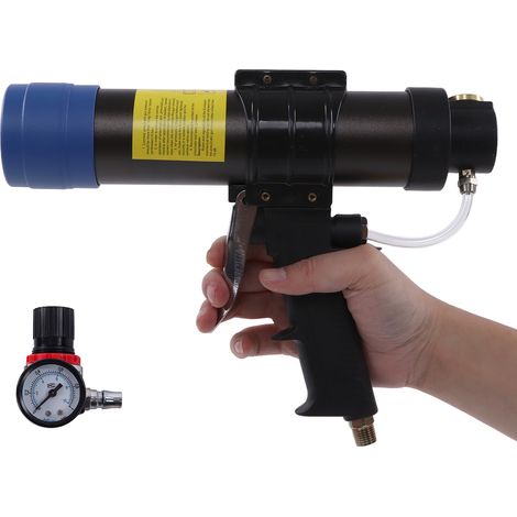 Pistolet à colle pour verre et mastic pneumatique 310 ml, pression réglable 0,4-0,7 MPa, 24 buses, outil de réparation automobile (1/5)
