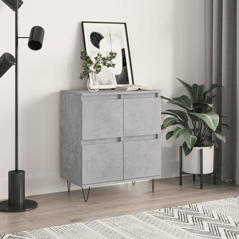 vidaXL Buffet Gris béton 60x35x70 cm Bois d'ingénierie (1/5)