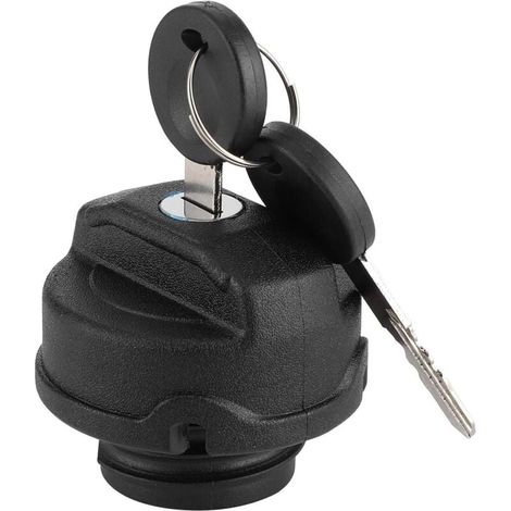 Bouchon de réservoir d'essence, bouchon de remplissage de réservoir d'essence, bouchon de verrouillage en ABS noir, convient pour Beetle/Polo/Caddy, avec 2 clés. (1/4)