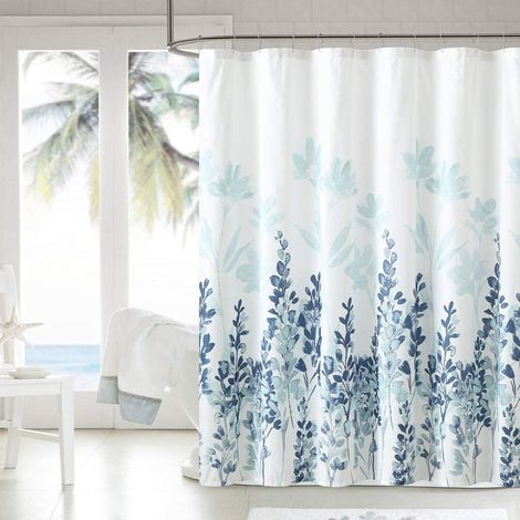Rideau de douche fantaisie robuste 72 x 72 pouces, doublure imperméable en polyester, rideau à compartiments avec 12 crochets