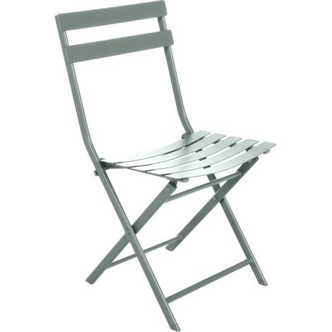 Hesperide – Chaise de jardin pliante en métal vert olive – Acier traité époxy anti-corrosion – Charge maximale 110 kg – Hauteur 81 cm (1/6)