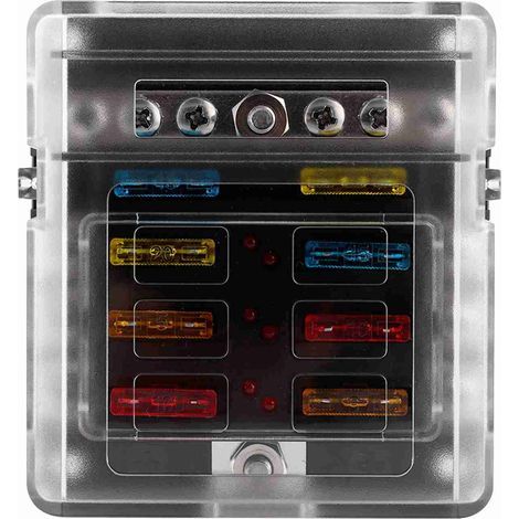 Boîtier de Fusibles 6 Voies 12V-24V Professionnel avec Connectique et Fusibles Inclus (1/5)