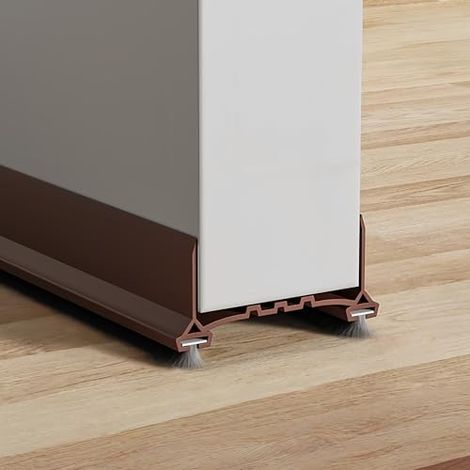 Joint de porte de 99 cm avec brosse, joint de bas de porte marron, joint de bas de porte coulissante, marron