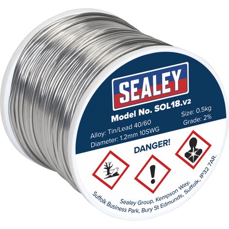 Sealey SOL18 Quick Flow Solder Wire 1.2mm/18SWG 0.5kg Reel