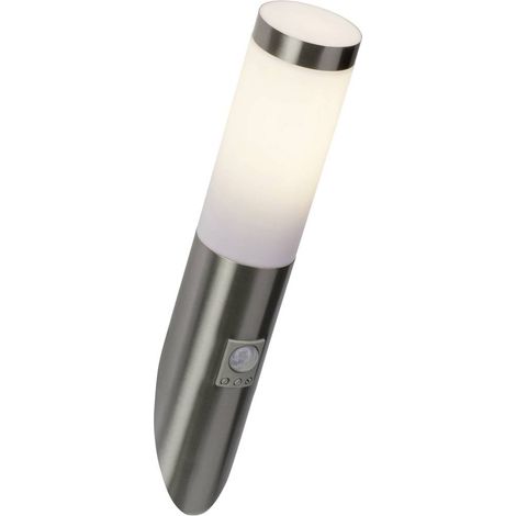 Applique extérieure avec détecteur de mouvement LED E27 10 W – Acier inoxydable – Indice de protection IP44 – Angle de détection 120° – Brilliant